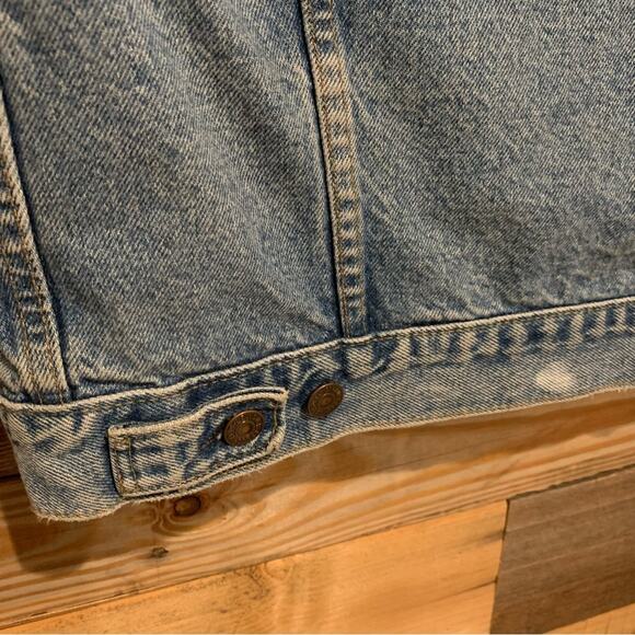 Levi's Retro Distressed Grunge Denim Screen Print 501 Button Front Vest Size M - Picture 14 of 16